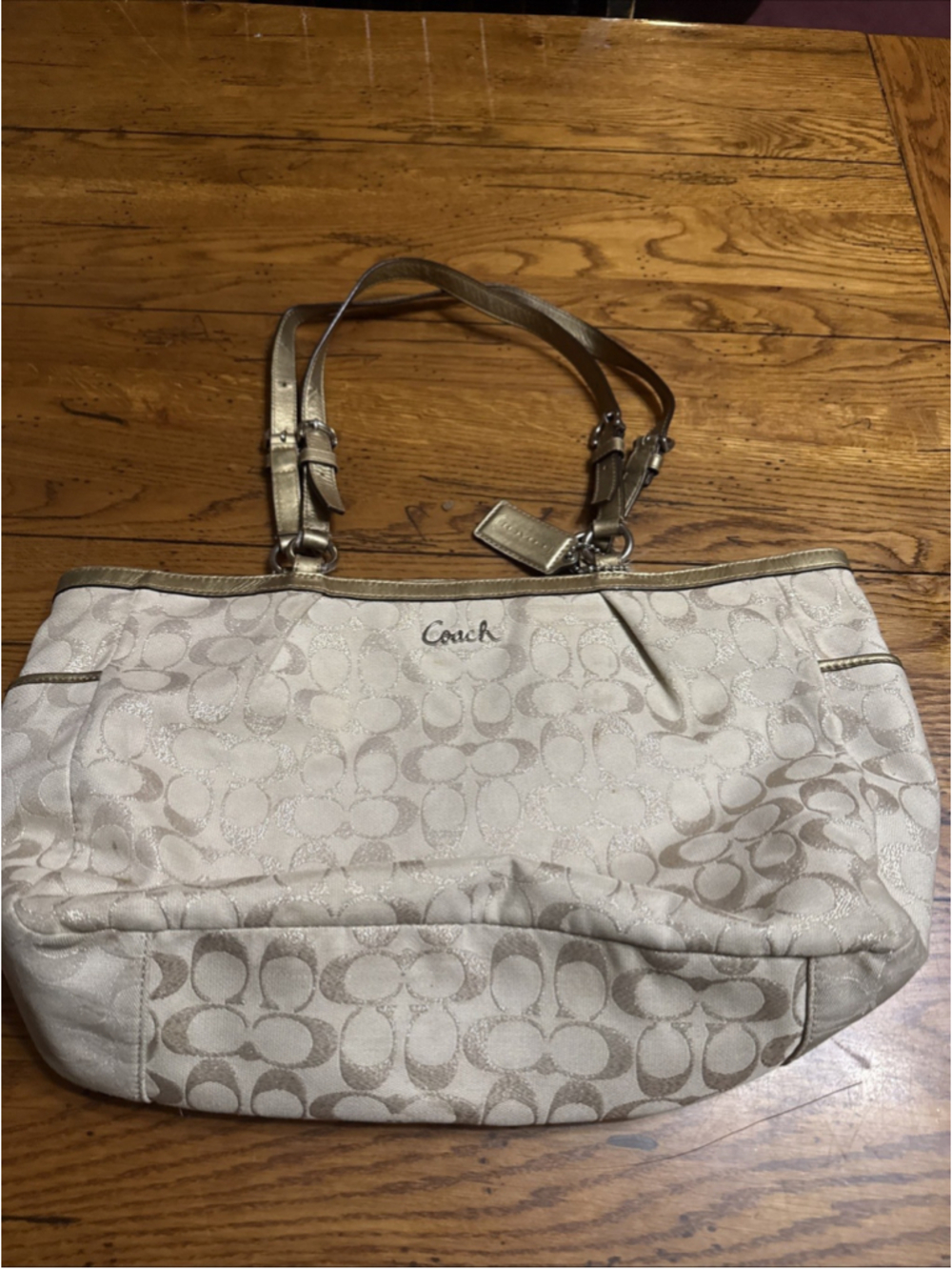 Coach F17724 Gallery Lurex Signature East West Tote